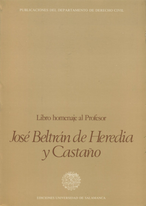Cubierta para Estudios de Derecho Civil en homenaje al Profesor J. Beltrán de Heredia y Castaño