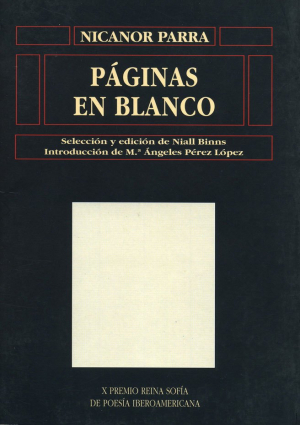 Cubierta para Páginas en blanco. X Premio Reina Sofía de Poesía Iberoamericana